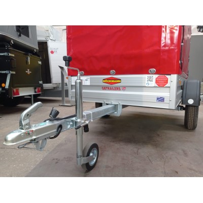 Carrello rimorchio auto frenato mono asse con sponde in alluminio