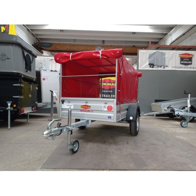 Carrello rimorchio auto frenato mono asse con sponde in alluminio