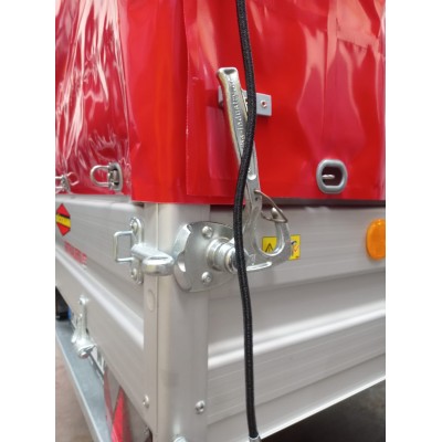 Carrello rimorchio auto frenato mono asse con sponde in alluminio