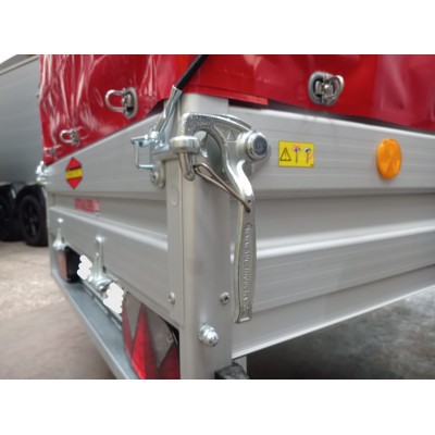 Carrello rimorchio auto frenato mono asse con sponde in alluminio