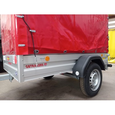 Carrello rimorchio auto frenato mono asse con sponde in alluminio