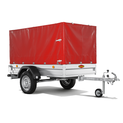 Carrello rimorchio auto mono asse con sponde in alluminio frenato