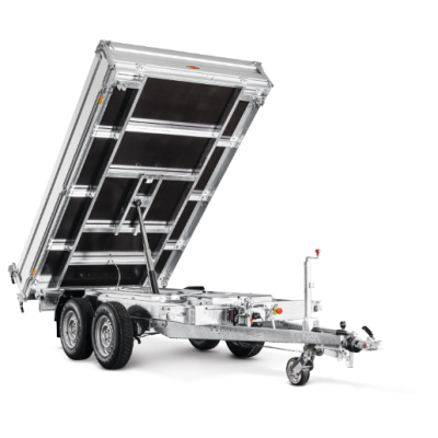 Carrello rimorchio auto ribaltabile tri-latterale con pompa elettrico