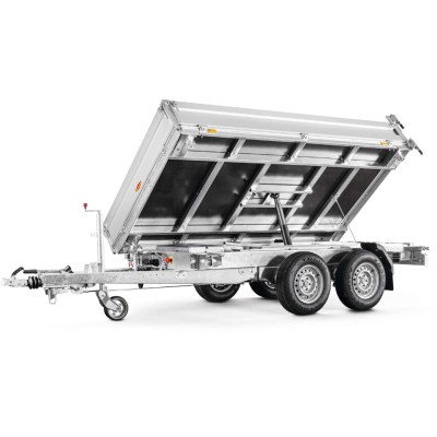 Carrello rimorchio auto ribaltabile tri-latterale con pompa elettrico