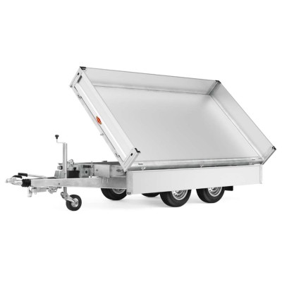Carrello rimorchio auto ribaltabile tri-latterale con pompa elettrico