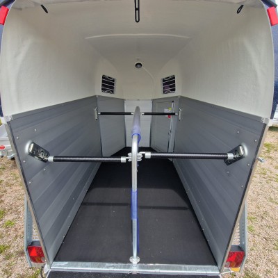 Trailer trasporto cavalli due posti in alluminio Boeckmann Champion Esprit Silver + Black