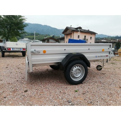 Carrello appendice rimorchio auto mono asse Multifunzione in Acciaio Zincato e Verniciato