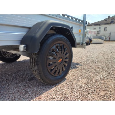 Carrello rimorchio auto mono asse con sponde in alluminio frenato