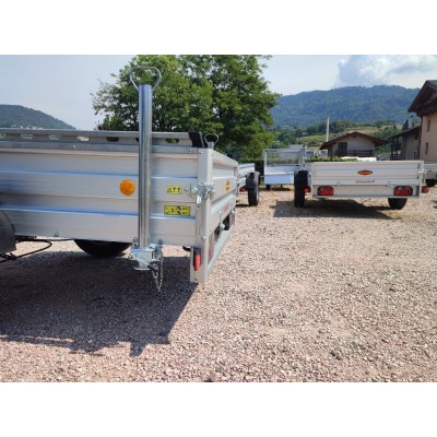 Carrello rimorchio auto mono asse con sponde in alluminio frenato