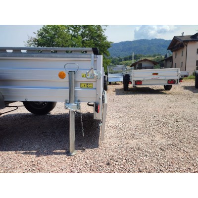 Carrello rimorchio auto mono asse con sponde in alluminio frenato