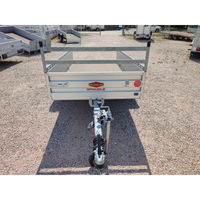 Carrello rimorchio auto mono asse con sponde in alluminio frenato