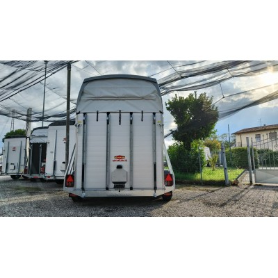 Trailer trasporto cavalli due posti in alluminio Boeckmann Champion Esprit Silver + Black