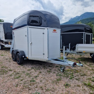 Trailer trasporto cavalli due posti in alluminio Boeckmann Champion Esprit Silver + Black