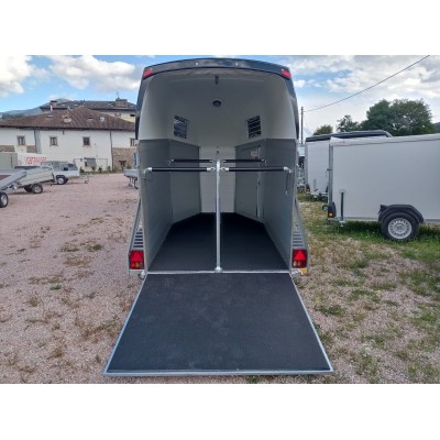 Trailer trasporto cavalli due posti in alluminio Boeckmann Champion Esprit Silver + Black