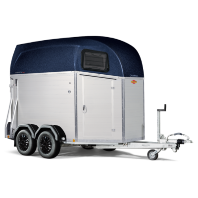 Trailer trasporto cavalli due posti in alluminio Boeckmann Champion Esprit Silver + Black