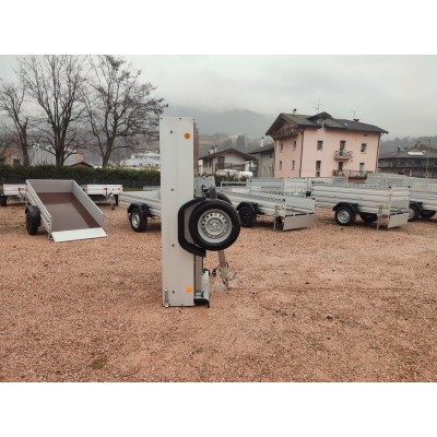 Carrello rimorchio auto mono asse con timone pieghevole