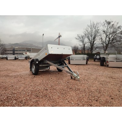 Carrello rimorchio auto mono asse con timone pieghevole