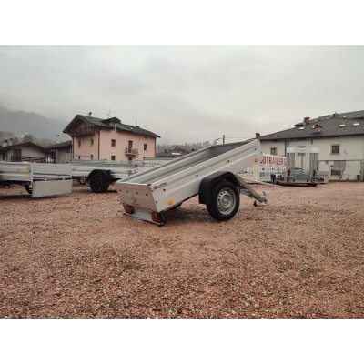 Carrello rimorchio auto mono asse con timone pieghevole