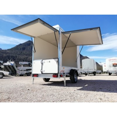 Rimorchio carrello auto furgonato mono asse