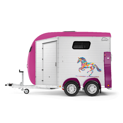 Trailer trasporto cavalli Boeckmann Portax K in Alluminio Due Posti
