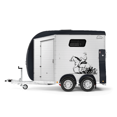 Trailer trasporto cavalli Boeckmann Portax K in Alluminio Due Posti