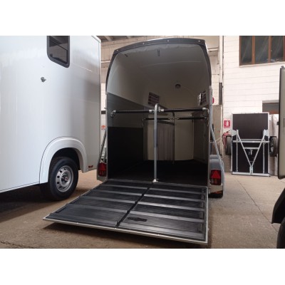 Trailer trasporto cavalli due posti in alluminio Boeckmann Champion Esprit Silver + Black