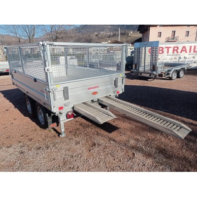 Pronta consegna carrello rimorchio auto ribaltabile tri-latterale