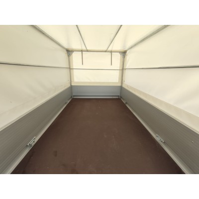 Carrello rimorchio auto frenato mono asse con sponde in alluminio