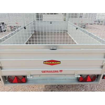 Carrello rimorchio auto frenato mono asse con sponde in alluminio
