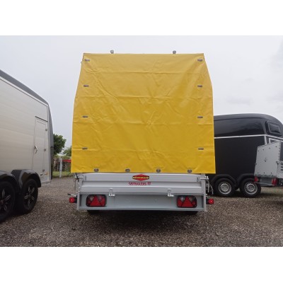 Carrello rimorchio auto frenato mono asse con sponde in alluminio