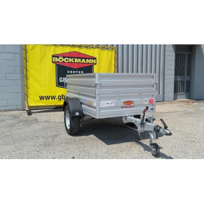 Carrello rimorchio auto frenato mono asse con sponde in alluminio