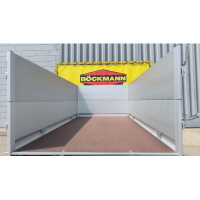 Carrello rimorchio auto frenato mono asse con sponde in alluminio