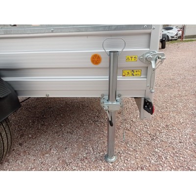 Carrello rimorchio auto frenato mono asse con sponde in alluminio