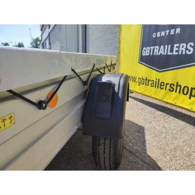 Carrello rimorchio auto frenato mono asse con sponde in alluminio